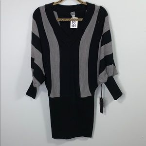 POOF Sweater Dress, black/grey, size M